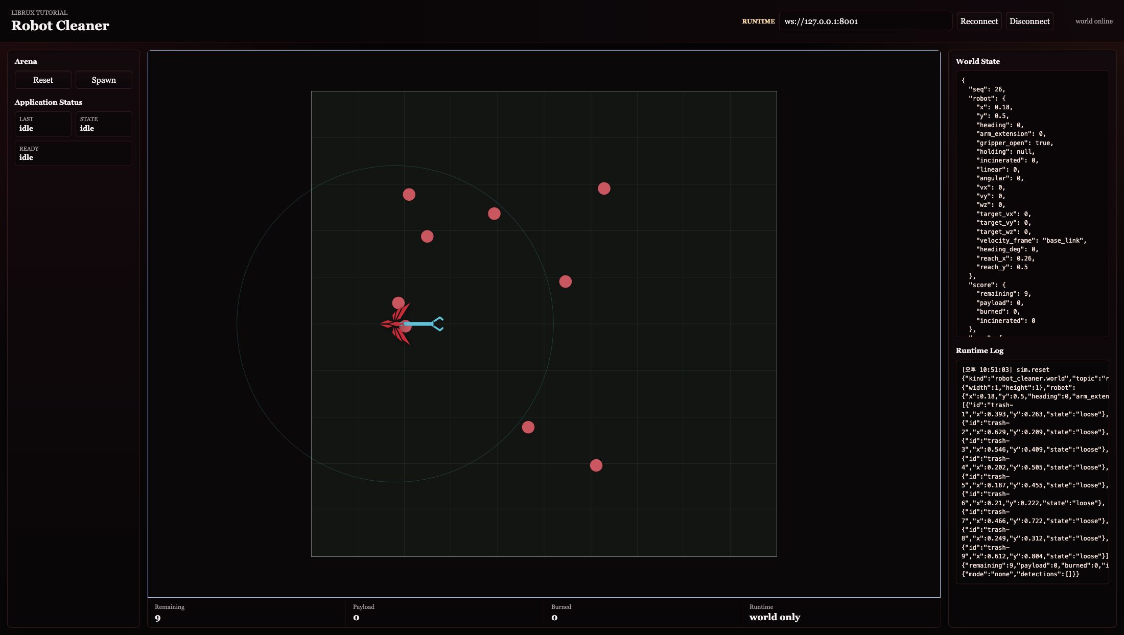 Robot cleaner world viewer